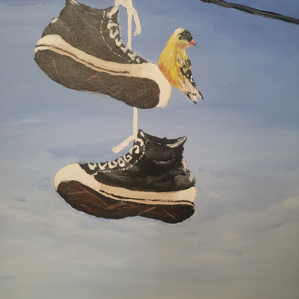 Artistic Black and White Sneakers Canvas
